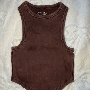Aerie Brown Ribbed Tank Top